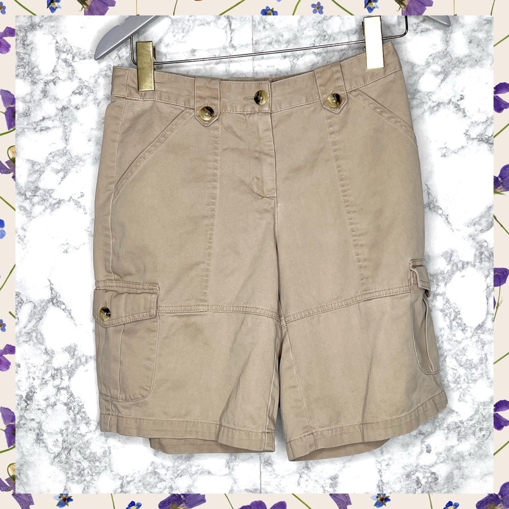 VS Moda International Y2K Tan Cargo High Waist Shorts Women’s Size 2 100% Cotton